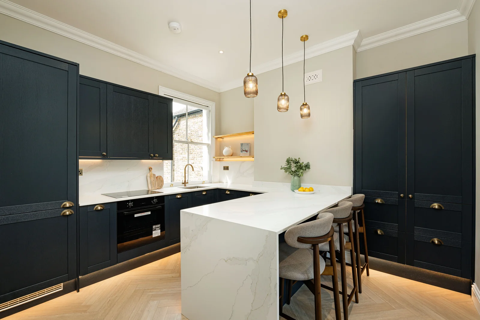 The kitchen at Knoll Road, completed