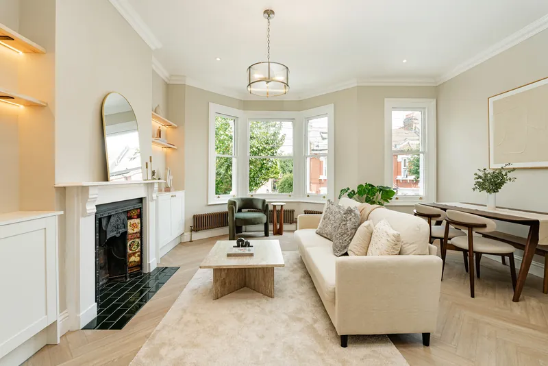 The reception room at Knoll Road